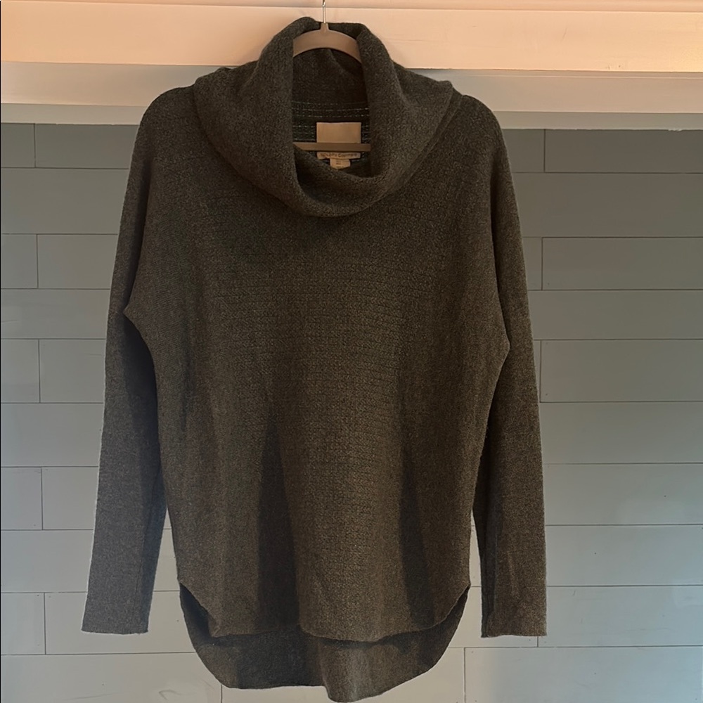 Cynthia Rowley Dark Teal 100% Cashmere Cowl Neck Sweater